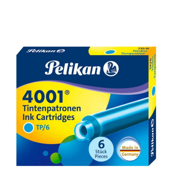 PELIKAN Füllerpatronen Tintenpatronen - TP/6 Tinte 4001 - 6 Stück, Farbe türkis von PELIKAN