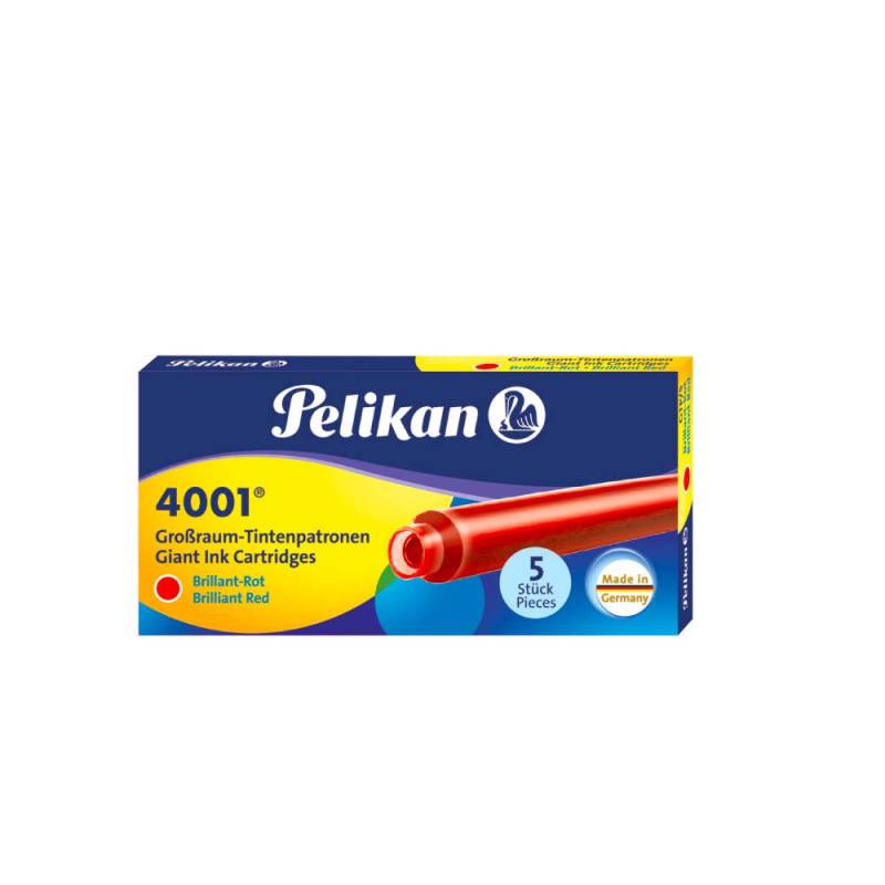 PELIKAN Großraum Füllerpatronen Tintenpatronen - GTP/5 Tinte 4001 - 5-Stück, Farbe brillantrot PELIKAN Großraum Füllerpatronen Tintenpatronen - GTP/5 Tinte 4001 - 5-Stück, Farbe brillantrot von PELIKAN