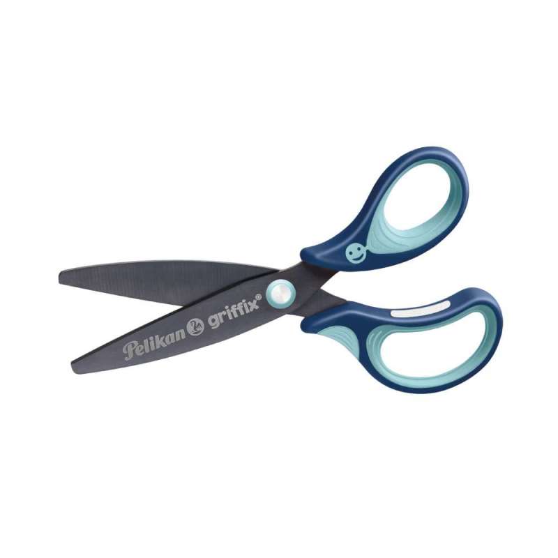 PELIKAN Schulschere griffix®, Länge (cm) 14 cm, Händigkeit rechtshändig, Spitze abgerundet, Farbe blau von PELIKAN