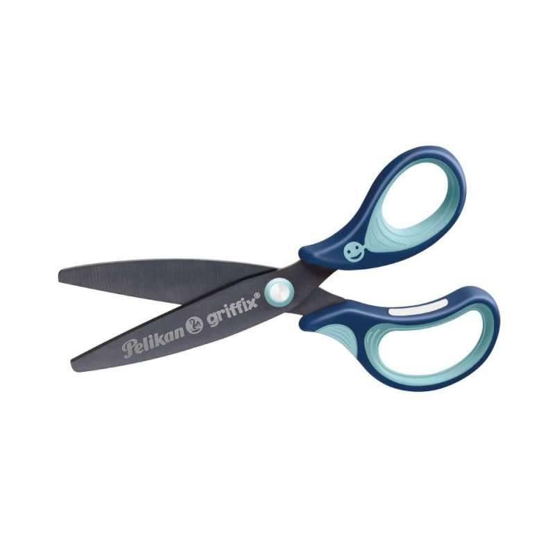 PELIKAN Schulschere griffix®, Länge (cm) 14 cm, Händigkeit rechtshändig, Spitze abgerundet, Farbe blau von PELIKAN