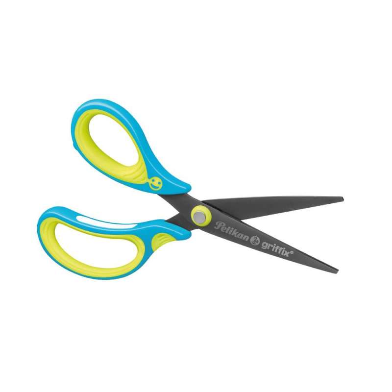 PELIKAN Schulschere griffix®, Länge (cm) 15 cm, Händigkeit linkshändig, Spitze spitz, Farbe neonblau von PELIKAN