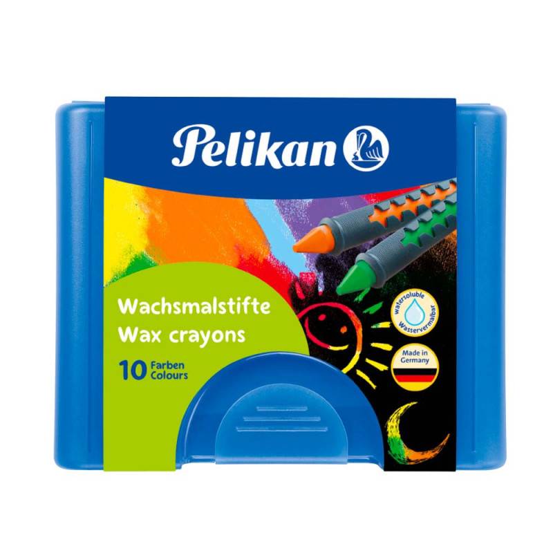PELIKAN Wachsmalstifte 10er Set - rund wasservermalbar von PELIKAN