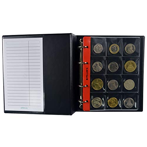 Sammelalbum für 120 Münzen: 10 Münz-Hüllen, Fächer 46 x 50mm. Für Münzen mit Ø 40mm. Münzalbum M. (Modell M) von PELLER'S