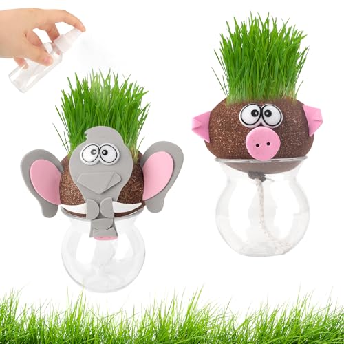 2 Stück Graskopf Wachsende Kressekopf Blumenkopf Kinder Puppen Pflanze Spielzeug Tierkopf mit Rasensamen,Grasköpfe Puppenpflanze für Kinder,Mini Bonsai Gras Kopf Figure Blumenkopf für Schlafzimmer 2 Stück Graskopf Wachsende Kressekopf Blumenkopf Kinder Puppen Pflanze Spielzeug Tierkopf mit Rasensamen,Grasköpfe Puppenpflanze für Kinder,Mini Bonsai Gras Kopf Figure Blumenkopf für Schlafzimmer von PENCHUAN