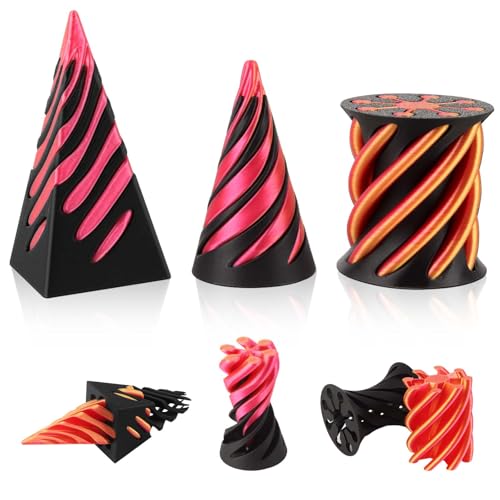 PENCHUAN 3 Stück Impossible Cone Pyramid Spirale Spielzeug,3D Spiral Cone Fidget Toy,Anxiety Relief Spiral Cone Toy Impossible Pyramid,Funny Passthrough Pyramid Sculpture, für Kinder und Erwachsene PENCHUAN 3 Stück Impossible Cone Pyramid Spirale Spielzeug,3D Spiral Cone Fidget Toy,Anxiety Relief Spiral Cone Toy Impossible Pyramid,Funny Passthrough Pyramid Sculpture, für Kinder und Erwachsene von PENCHUAN