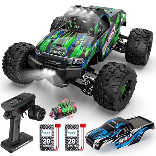 Ferngesteuertes Auto, 1:14 RC Auto Brushless 75+ km/h Offroad, 4WD RC Car Schnelle mit 7 Licht, 2 Akku, 2.4GHz All-Terrain Ferngesteuert Autos, Remote Control Car ab 8 10 Jahre Erwachsene von PENGBU RC