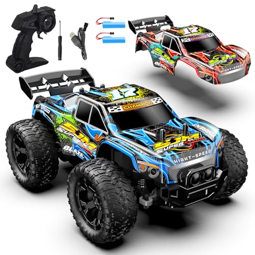 Ferngesteuertes Auto ab 3 4 6 8 Jahre, 1:18 20km/h Ferngesteuerter Monstertruck Ferngesteuert mit Karosserielicht/Zwei Gehäuse, 2,4GHz RC Auto Ferngesteuert ab 3 4 5 6 8 Jahre Kinder von PENGBU RC