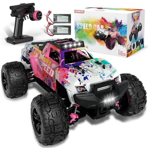 Ferngesteuertes Auto Mädchen ab 6 8 10 Jahre, 1:18 Offroad RC Auto, 36+km/h RC Car, 2,4 GHz All Terrain Remote Control Car, 4WD RTR Ferngesteuerte Autos Erwachsene Kinder (Pink) von PENGBU RC