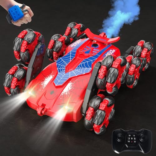 Ferngesteuertes Auto ab 8 Jahre, 2,4 GHz Spider Ferngesteuertes Auto mit Handsteuerung und Fernbedienung, 8WD RC Stunt Drift Car mit LED Licht und Spray, Spider Spielzeug ab 4 5 6 8 Jahre Jungen Man Ferngesteuertes Auto ab 8 Jahre, 2,4 GHz Spider Ferngesteuertes Auto mit Handsteuerung und Fernbedienung, 8WD RC Stunt Drift Car mit LED Licht und Spray, Spider Spielzeug ab 4 5 6 8 Jahre Jungen Man von PENGBU RC