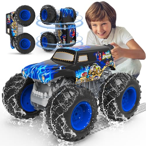 Monstertruck, Monster Truck Ferngesteuert mit Licht, 360°Drehung Ferngesteuertes Auto, Aufrechtes Gehen, Gehen auf dem Kopf, 1:16 2,4GHz Amphibienfahrzeug RC Monstertruck ab 3 4 6 8 Jahre Monstertruck, Monster Truck Ferngesteuert mit Licht, 360°Drehung Ferngesteuertes Auto, Aufrechtes Gehen, Gehen auf dem Kopf, 1:16 2,4GHz Amphibienfahrzeug RC Monstertruck ab 3 4 6 8 Jahre von PENGBU RC