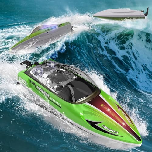 PENGBU RC Ferngesteuertes Boot ab 6 8 Jahre, 1:16 RC Boot Ferngesteuert 28 KM/H Speedboot mit Fernbedienung für Kinder ab 6 8 Jahre, Pool Spielzeug mit 2 Akku, Doppelt Wasserdicht von PENGBU RC