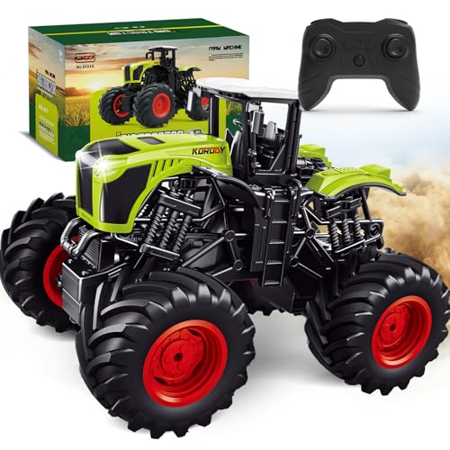 Ferngesteuerter Traktor Ferngesteuert ab 3 4 6 Jahre, 2.4GHz 1:16 Ferngesteuerter Monstertruck Ferngesteuert mit Licht, 8 Kanal Traktor Spielzeug ab 3 4 6 Jahre, Leicht zu Passierende Komplexe Gelände von PENGBU RC