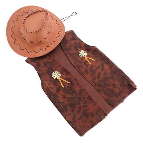 PENIKOKO 1 Satz Cowboy Kostümset für Männer Bequemes Karnevalszubehör mit Cowboyhut und Hemd Mottopartys Maskeraden und Western Themen Events Teiliges PENIKOKO 1 Satz Cowboy Kostümset für Männer Bequemes Karnevalszubehör mit Cowboyhut und Hemd Mottopartys Maskeraden und Western Themen Events Teiliges von PENIKOKO