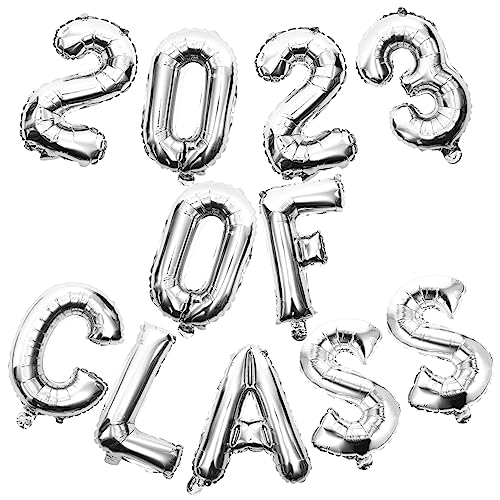 PENIKOKO 1 Satz Graduation Ballons Silberne Class Of Ballons für Abschlussfeier Leichte und Vielseitige und Außen Dekoration für Partys und Fotoshootings von PENIKOKO