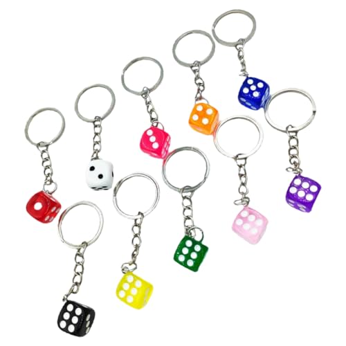 PENIKOKO 10 Stück Teiliges Farbiges Würfel Schlüsselanhänger aus Robustem Material Mini Würfel Anhänger Farben Vielseitig als Schlüsselring Taschen und Dekoanhänger Langlebig und PENIKOKO 10 Stück Teiliges Farbiges Würfel Schlüsselanhänger aus Robustem Material Mini Würfel Anhänger Farben Vielseitig als Schlüsselring Taschen und Dekoanhänger Langlebig und von PENIKOKO