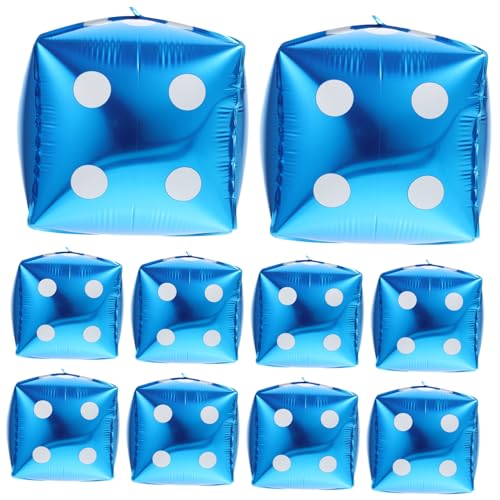 PENIKOKO 10 Stück Teiliges Würfel Aluminiumfolie Luftballons Blau Würfelform Partydeko für Halloween Geburtstagsfeier Thema Spielspaß PENIKOKO 10 Stück Teiliges Würfel Aluminiumfolie Luftballons Blau Würfelform Partydeko für Halloween Geburtstagsfeier Thema Spielspaß von PENIKOKO