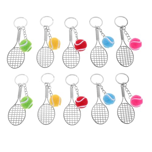 PENIKOKO 10 Stück Tennisschläger Schlüsselanhänger Partygeschenke Für Tennisveranstaltungen Belohnung Für Jungen Tennistaschen Anhänger Karnevalspreis Mini Sport Schlüsselanhänger von PENIKOKO