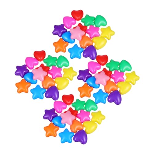 PENIKOKO 100 Stück Teiliges Bunte Kunststoffbälle für Stern und Herzförmig Bruchsicher für Kleinkinder Indoor Outdoor Partyspielzeug und Raumdekoration von PENIKOKO