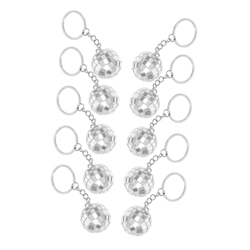 PENIKOKO 10Stücke Disco Kugel Schlüsselanhänger Silberne Spiegelkugeln als Taschen Deko Tragbare Hänge Accessoires für Partygeschenke und Weihnachtsbaum Dekoration PENIKOKO 10Stücke Disco Kugel Schlüsselanhänger Silberne Spiegelkugeln als Taschen Deko Tragbare Hänge Accessoires für Partygeschenke und Weihnachtsbaum Dekoration von PENIKOKO