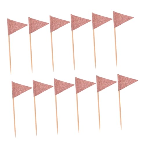 PENIKOKO 12 Stück Teiliges Dreiecksfahnen Roségold mit Glitzer Stilvolle Cupcake Topper und Partyfruchtspieße für Kuchen Desserts Snacks und Festliche Dekoration PENIKOKO 12 Stück Teiliges Dreiecksfahnen Roségold mit Glitzer Stilvolle Cupcake Topper und Partyfruchtspieße für Kuchen Desserts Snacks und Festliche Dekoration von PENIKOKO