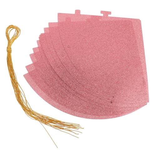 PENIKOKO 12 Stück Teiliges Glitter Partyhut Dreieckige Geburtstagsmützen aus Kunststoff mit Glitzereffekt Rosa Farbton für Kindergeburtstag Babyparty Klassenzimmerdekoration von PENIKOKO