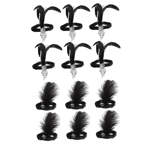 PENIKOKO 12 Stück Teiliges Stilvolles Flapper Haarbänder mit Perlen und Federn Schwarzer Pailletten kopfschmuck für Tanzparty Bankett und Bühnenauftritte Bequemes und Praktisches PENIKOKO 12 Stück Teiliges Stilvolles Flapper Haarbänder mit Perlen und Federn Schwarzer Pailletten kopfschmuck für Tanzparty Bankett und Bühnenauftritte Bequemes und Praktisches von PENIKOKO