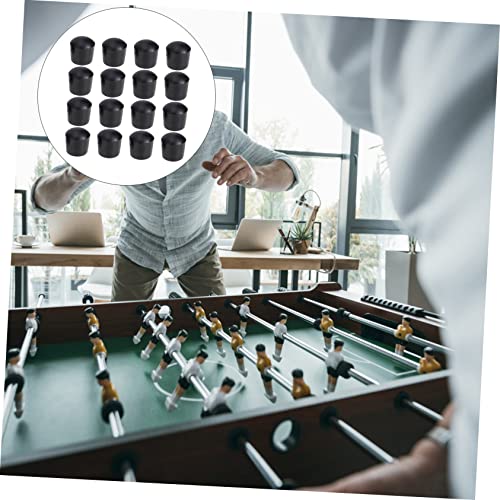 PENIKOKO 16 Stück Teiliges Tischfußball Zubehör aus Schwarzem Gummikappen für Eisenstangen Schützende Endkappen für Fußballtisch Stangen Passend für Standard Kickerstäbe und Langlebig von PENIKOKO