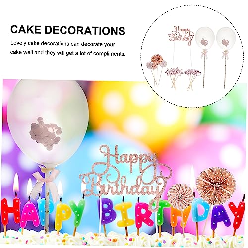 PENIKOKO 17 Stück Teiliges Cake Topper Roségold Happy Birthday Tortendeko Stilvolle Party Cake Picks für Geburtstagskuchen Kuchenstecker zur Festlichen Dekoration von PENIKOKO