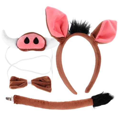 PENIKOKO 1satz Kostümset Für Schweineohren Fliege Nase Und Schwänzchen Tier-cosplay Zubehör Für Halloween Und Partys Leicht Und Zu Tragen PENIKOKO 1satz Kostümset Für Schweineohren Fliege Nase Und Schwänzchen Tier-cosplay Zubehör Für Halloween Und Partys Leicht Und Zu Tragen von PENIKOKO