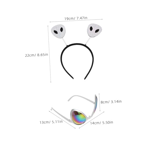 PENIKOKO 2 Sätze Glitzernde Antennen Haarreifen und Brillen Set für Space Kostüm Party Zubehör Halloween Cosplay Lustige Verkleidung von PENIKOKO