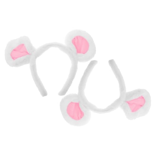 PENIKOKO 2 Stück Flauschiges Mausohren Stirnband Plüsch Kopfschmuck Niedlich Cartoon Tier Design Komfortabel Weich Für Halloween Kostüm Party Mädchen Erwachsene von PENIKOKO
