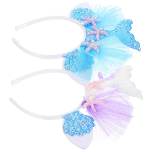 PENIKOKO 2 Stück Halloween Haarband Teiliges mit Perlen und Meerjungfrau Muschel Design Farbenfrohes Leichtes Haarschmuck Accessoire für Festival Party Karneval und Fotografie von PENIKOKO