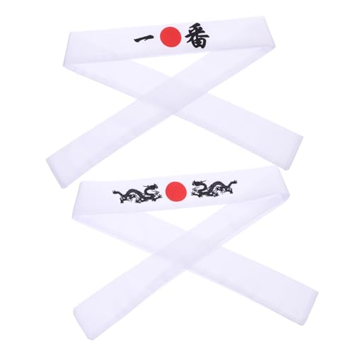 PENIKOKO 2 Stück Japanisches Bushido Stirnband Weißes Sport und Koch Stirnband mit Drachenmotiv Verstellbar Schweißabsorbierend für Karate Sushi Lauftraining und Cosplay PENIKOKO 2 Stück Japanisches Bushido Stirnband Weißes Sport und Koch Stirnband mit Drachenmotiv Verstellbar Schweißabsorbierend für Karate Sushi Lauftraining und Cosplay von PENIKOKO