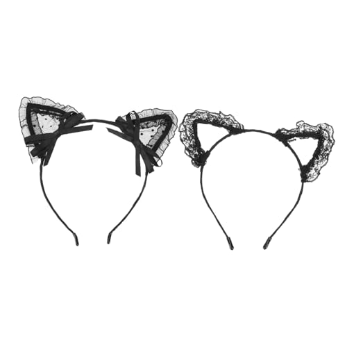 PENIKOKO 2 Stück Kreative Schwarze Spitzen katzenohren Haarreife mit Schleifen Auffälliges Party haaraccessoire für Halloween Karneval Geburtstagsfeier und Festliche Anlässe PENIKOKO 2 Stück Kreative Schwarze Spitzen katzenohren Haarreife mit Schleifen Auffälliges Party haaraccessoire für Halloween Karneval Geburtstagsfeier und Festliche Anlässe von PENIKOKO
