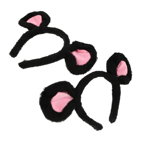 PENIKOKO 2 Stück Plüsch Mäuseohren Haarreif Damen und Mädchen Weiches Bequemes Stirnband mit Tierohren Vielseitig für Halloween Cosplay Kostümpartys und Themen events Geeignet von PENIKOKO