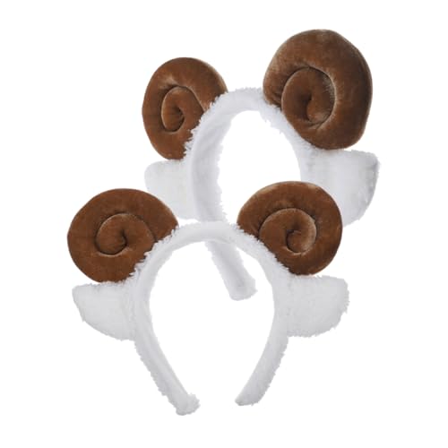 PENIKOKO 2 Stück Süßes Teiliges Schafhorn Stirnband aus Weichem Geeignet für Haar Accessoire und Halloween Kopfschmuck für Partys Cosplay und Fotoshootings von PENIKOKO