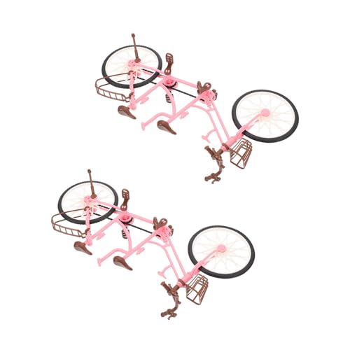 PENIKOKO 2 Stück Teiliges Miniatur doppelsitz Fahrrad Dekorative Bike skulptur für Puppenhäuser und Landschaften Langlebiges Mini Fahrrad Geschenk für Jungen und Mädchen von PENIKOKO