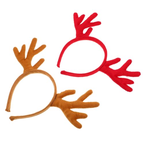PENIKOKO 2 Stück Teiliges Rentier Geweih Haarreif Set Komfortabler Kopfschmuck Vielseitiges Weihnachts und Halloween Accessoire für Familienfeiern Schulveranstaltungen und Themenpartys von PENIKOKO