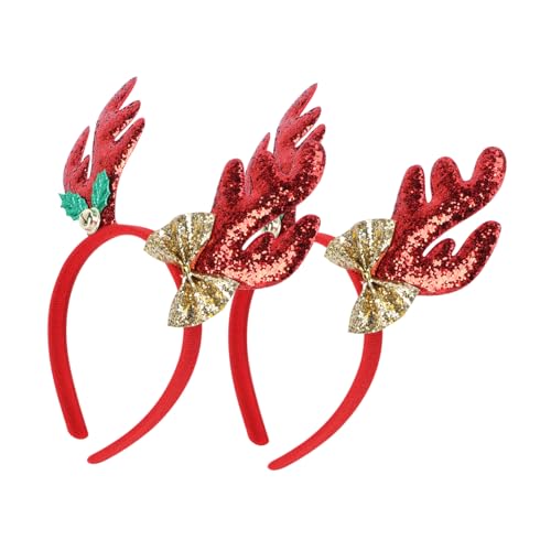 PENIKOKO 2 Stück Weihnachtliche Haarreifen mit Plüsch Hirschgeweih Leichter Bequemer Haarschmuck für Mädchen Festliches Stirnband für Party und PENIKOKO 2 Stück Weihnachtliche Haarreifen mit Plüsch Hirschgeweih Leichter Bequemer Haarschmuck für Mädchen Festliches Stirnband für Party und von PENIKOKO