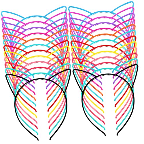 PENIKOKO 24 Stück Teiliges Katzenohren Haarreifen aus Robustem Kunststoff Vielseitige Bunte Animal Ear Headbands für Damen und Teens für Cosplay Partys und Alltagslooks PENIKOKO 24 Stück Teiliges Katzenohren Haarreifen aus Robustem Kunststoff Vielseitige Bunte Animal Ear Headbands für Damen und Teens für Cosplay Partys und Alltagslooks von PENIKOKO