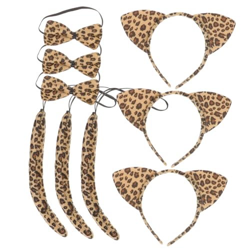 PENIKOKO 3 Sätze Katzenohren Haarreif Leopard Muster mit Schleife und Dehnbares Tierkostüm für Jungen und Mädchen Faschingskostüm Katze Niedliches Cosplay Zubehör für Karneval und Party PENIKOKO 3 Sätze Katzenohren Haarreif Leopard Muster mit Schleife und Dehnbares Tierkostüm für Jungen und Mädchen Faschingskostüm Katze Niedliches Cosplay Zubehör für Karneval und Party von PENIKOKO
