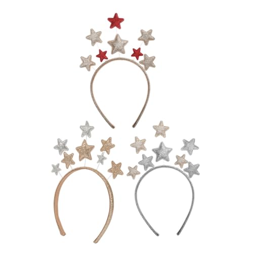 PENIKOKO 3 Stück Haarreifen Fünfzackigen Sternen Party Haardekorationen Modische Metall kopfbänder in Gold Silber und Rot für Mädchen Einfache Handhabung Auffälliges Design PENIKOKO 3 Stück Haarreifen Fünfzackigen Sternen Party Haardekorationen Modische Metall kopfbänder in Gold Silber und Rot für Mädchen Einfache Handhabung Auffälliges Design von PENIKOKO