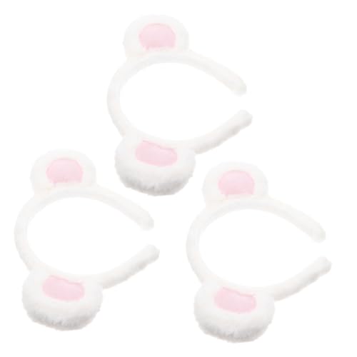 PENIKOKO 3 Stück Teiliges Mädchen Haarband mit Süßen Plüsch Bärenohren Cartoon Stirnband für Cosplay Party und Gesichtsreinigung Elastisch und Formbeständig Modisches Haarschmuck Zubehör von PENIKOKO