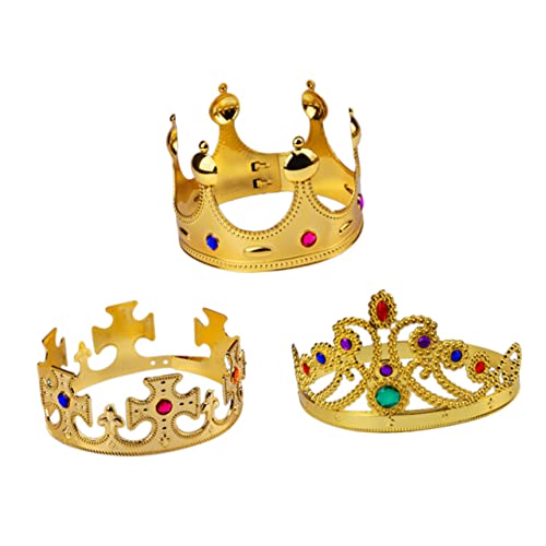 PENIKOKO 3 Stück Teiliges Stirnband Goldene Prinzessin Haarreifen für Mädchen Zartes Design Leichtes Kostüm Zubehör für Geburtstagsfeier Karneval Cosplay und Party von PENIKOKO