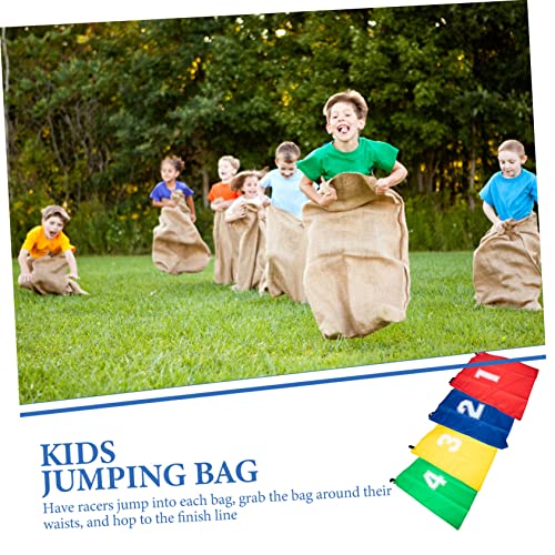 PENIKOKO 4 Stück Hüpfsack Teilig mit Zahlenmarkierung Leichte Langlebige Sprungsäcke für Outdoor Spiele Sackhüpfen Geburtstagsfeiern Teamwettbewerbe für Jungen und Mädchen von PENIKOKO