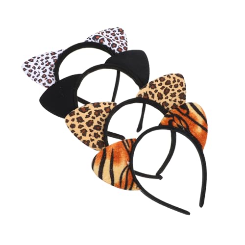 PENIKOKO 4 Stück Katzenohren Haarbänder Leopard Print Kopfbedeckung für Partys Kostüme und Rollenspiele Bequeme und Stylische Haarschmuck Accessoires Verschiedenen Mustern PENIKOKO 4 Stück Katzenohren Haarbänder Leopard Print Kopfbedeckung für Partys Kostüme und Rollenspiele Bequeme und Stylische Haarschmuck Accessoires Verschiedenen Mustern von PENIKOKO