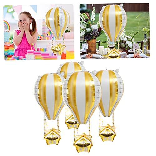 PENIKOKO 4 Stück Teiliges Aluminium Folienballons in Hot Air Ballon Form Goldfarben Leichte Geburtstagsdeko für Kinderparty Langlebig Vielseitig für Wände Fenster Tische und Türen Geeignet PENIKOKO 4 Stück Teiliges Aluminium Folienballons in Hot Air Ballon Form Goldfarben Leichte Geburtstagsdeko für Kinderparty Langlebig Vielseitig für Wände Fenster Tische und Türen Geeignet von PENIKOKO