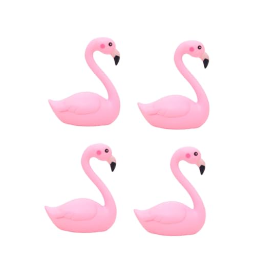 PENIKOKO 4 Stück Teiliges Flamingo Tortendekor Kunststoff Niedliche Kuchenornamente Kreative Autodekoration Geschlossene Flügel Party Tisch Schmuck von PENIKOKO