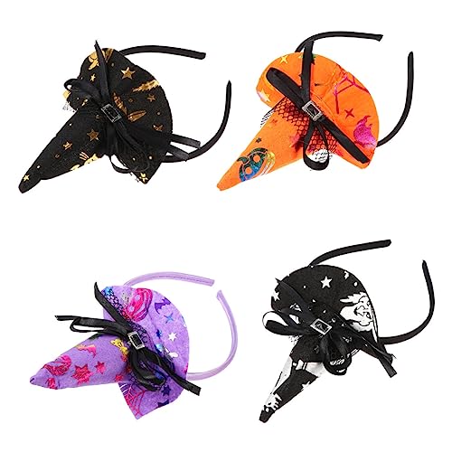 PENIKOKO 4 Stück Teiliges Halloween Witch Hat Stirnband für Damen und Lustige Hexenhut Haarreife als Party und Kostüm Accessoire Langlebig und Einzigartig Gestaltet für Halloween Fest und PENIKOKO 4 Stück Teiliges Halloween Witch Hat Stirnband für Damen und Lustige Hexenhut Haarreife als Party und Kostüm Accessoire Langlebig und Einzigartig Gestaltet für Halloween Fest und von PENIKOKO