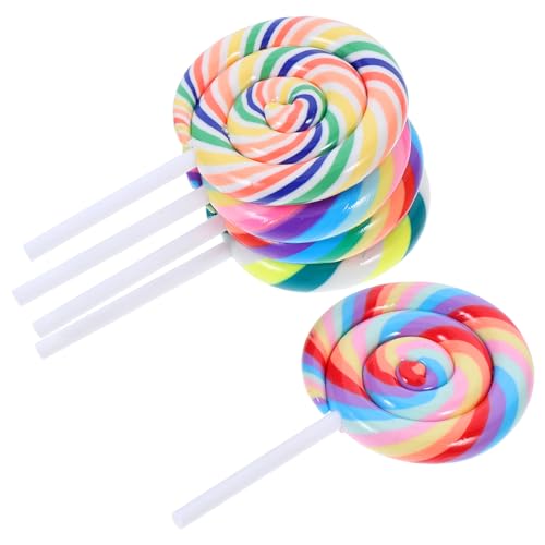 PENIKOKO 5 Stück Polymer Lollipop Dekorationen Realistische Süßigkeiten Modelle für Hochzeiten Geburtstagsfeiern und Festlichkeiten von PENIKOKO